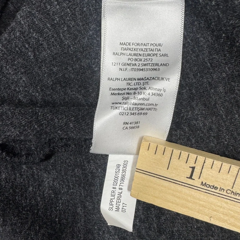 Polo Ralph Lauren Mens Estate-Rib Quarter-Zip Sweater Charcoal Gray Medium